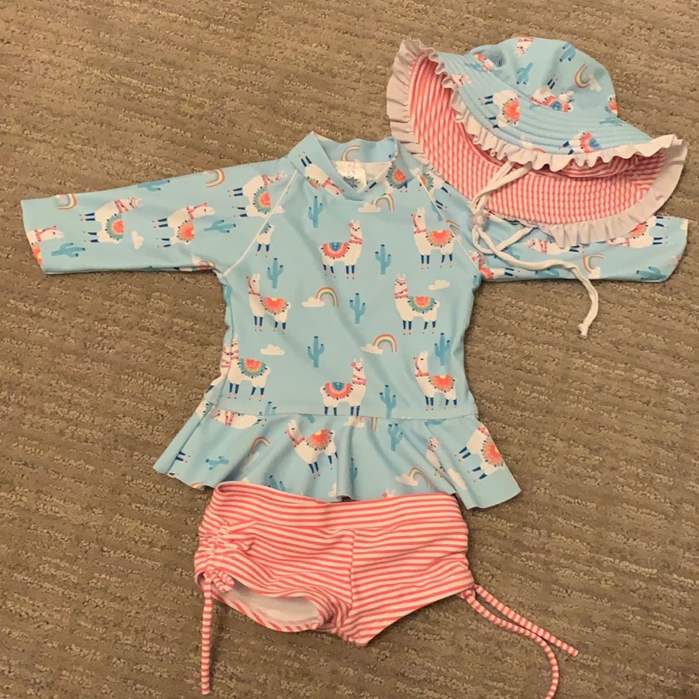 6-9 month llama baby girl swimsuit